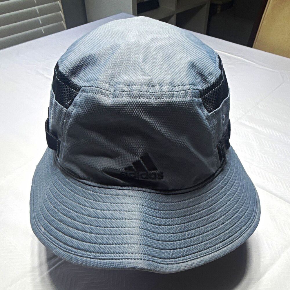 adidas Gray Boonie Hat Wide Brim Sun Hat w/ Chin Strap Unisex Adult Size L